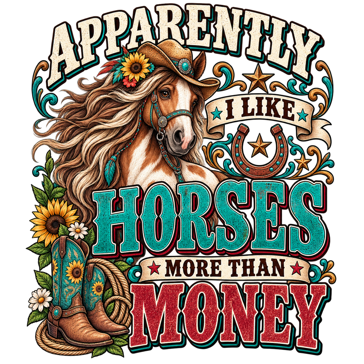 Apparently I Like Horses More Than Money design