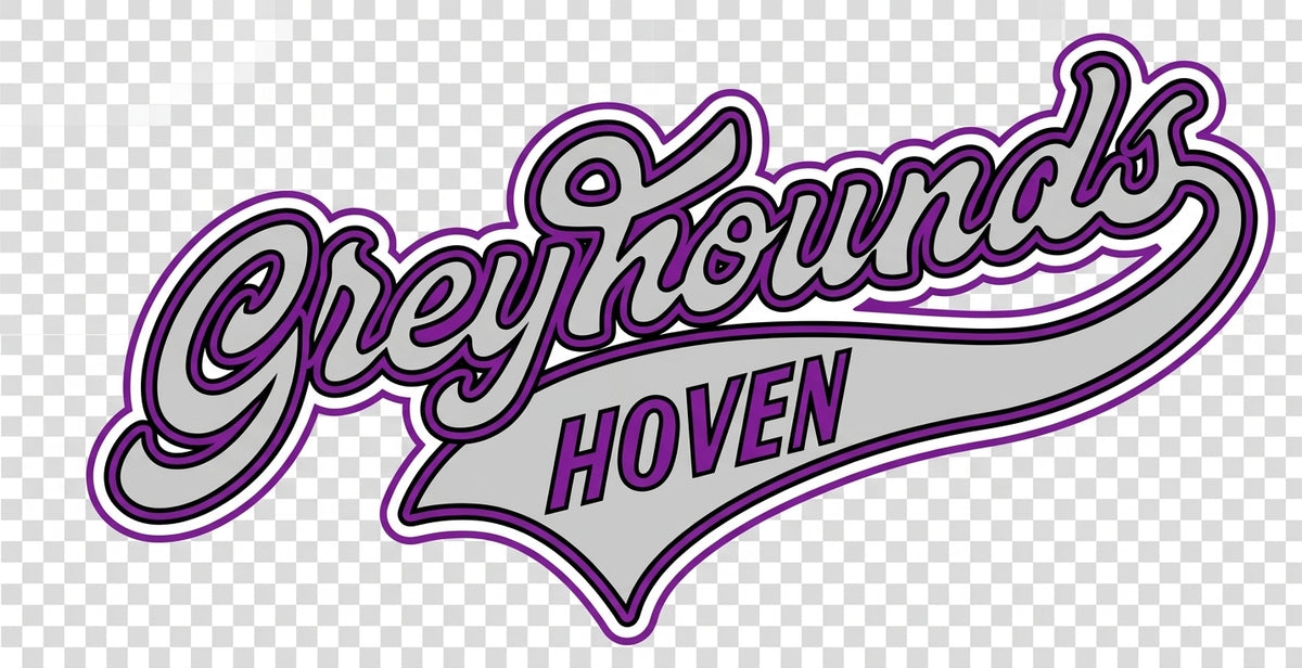 Greyhounds Hoven vintage baseball script graphic logo