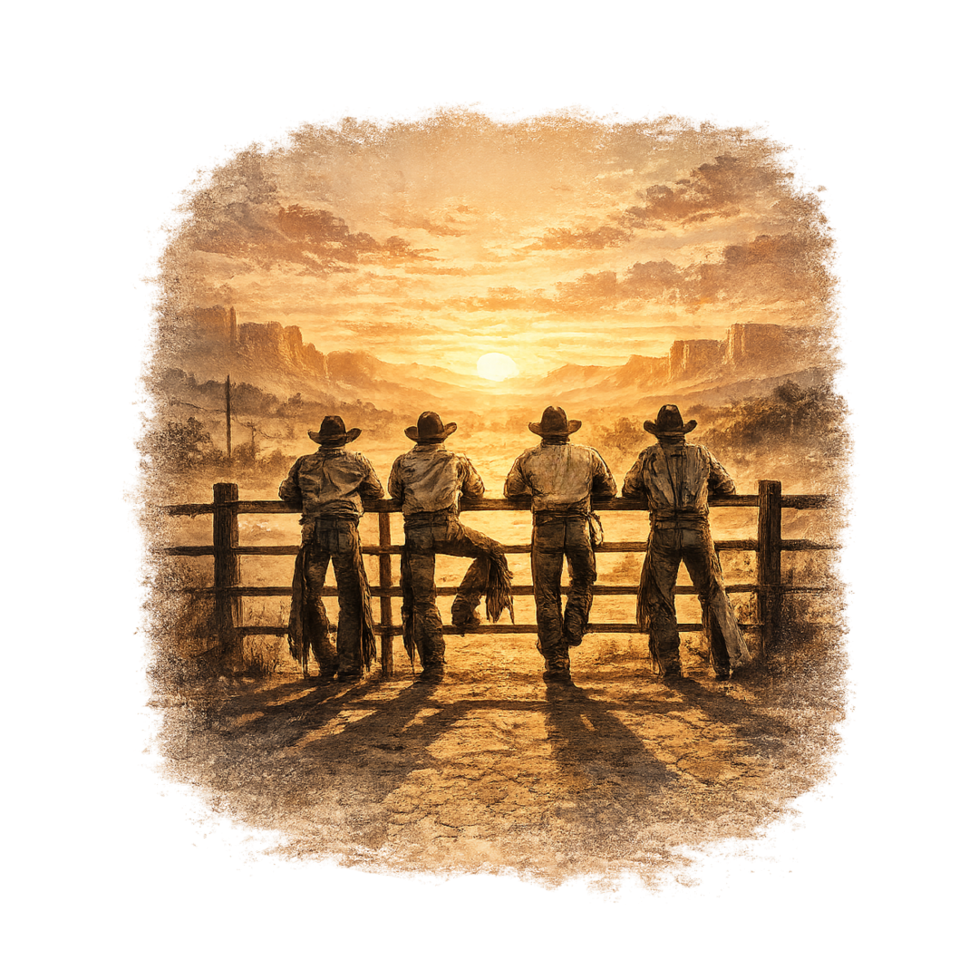 Western Cowboys Sunset design