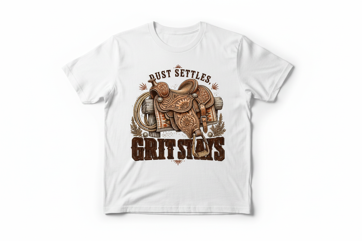 Dust Settles Grit Stays tee in White