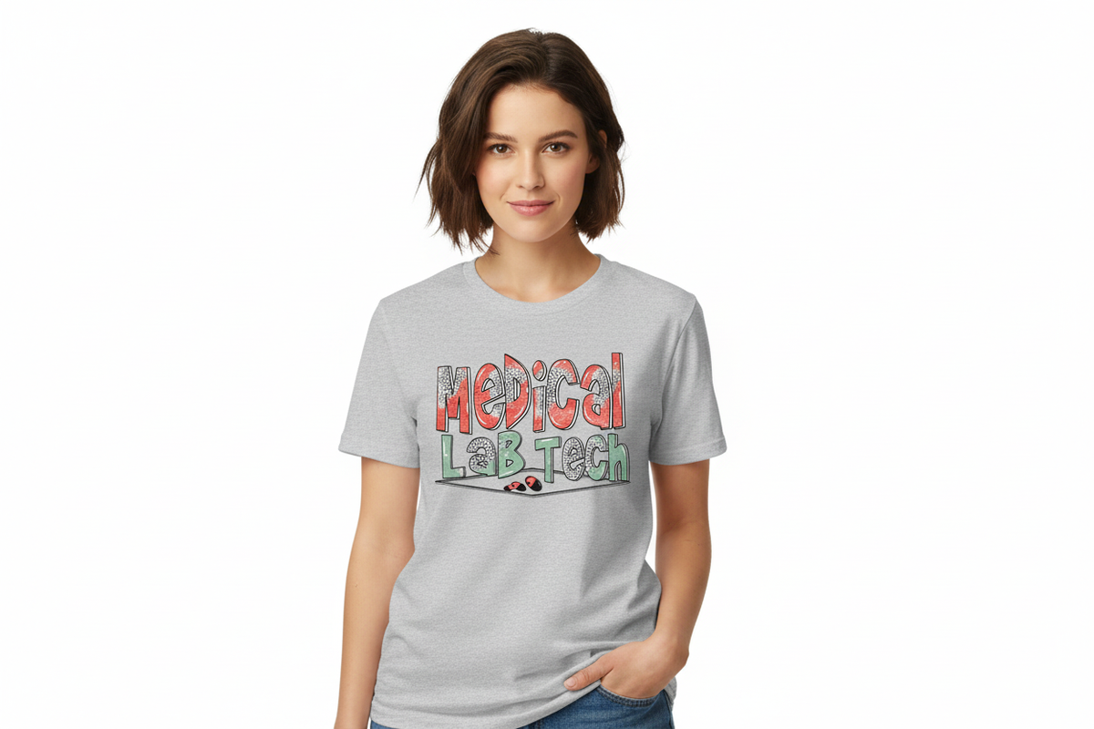 Medical Lab Tech Tee in Sports Gray