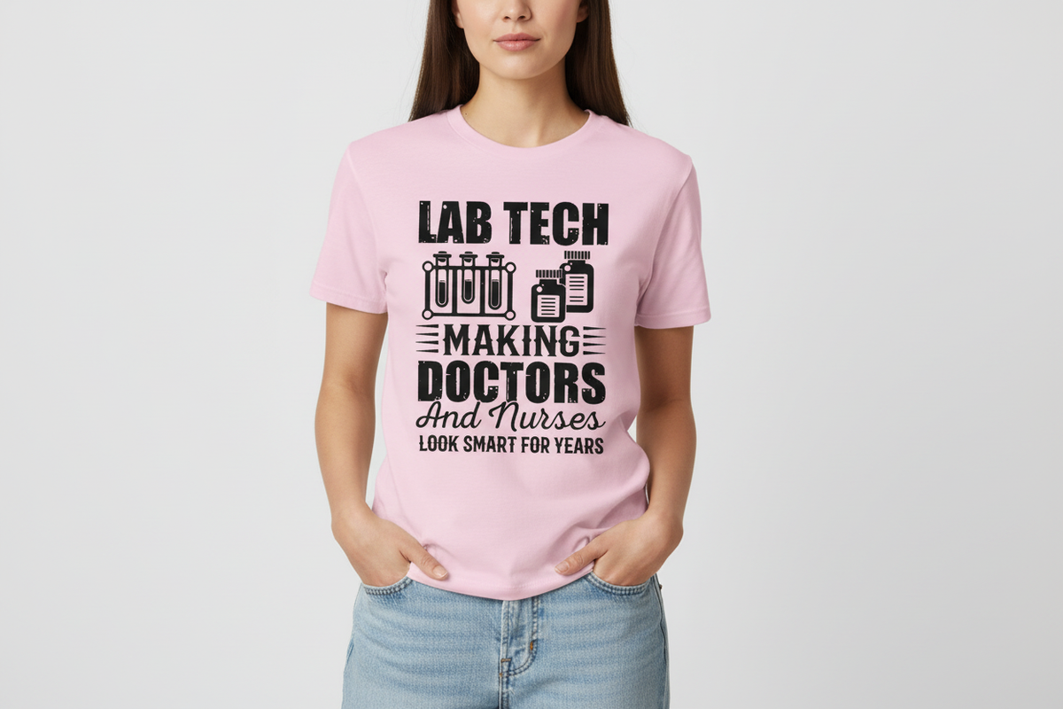 Lab Tech Tee in Light Pink