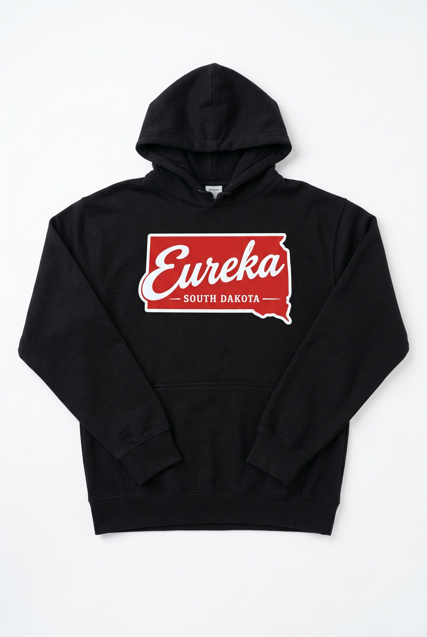 Eureka South Dakota Hoodie - Black Flat Lay