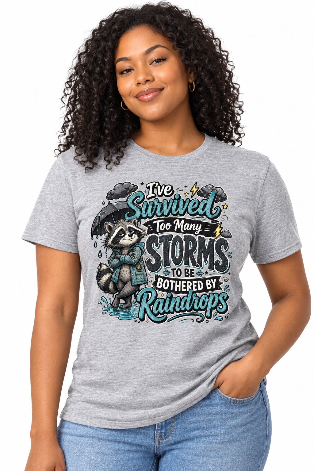 I've Survived Too Many Storms - Sports Gray T-Shirt on female model