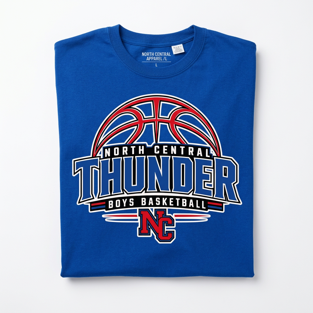 NC Thunder Boys Basketball Long Sleeve Design 3 - Royal Blue