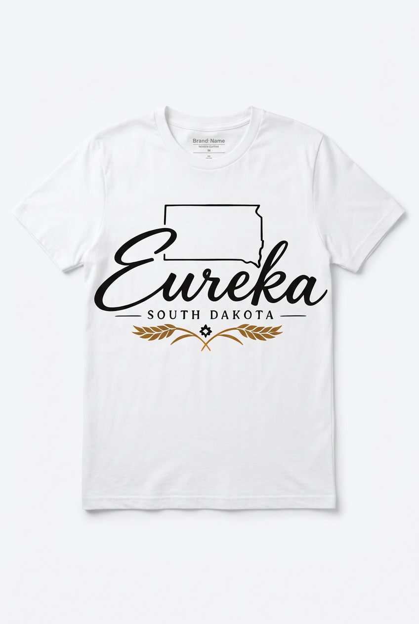 Eureka SD State Script T-Shirt - White Flat Lay