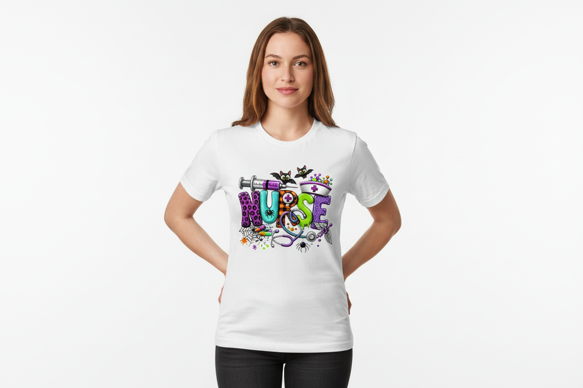 Halloween NURSE Tee in White