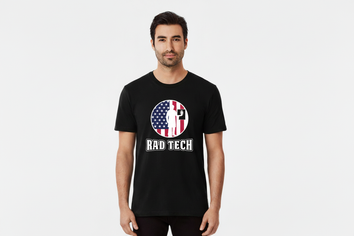 Rad Tech American Flag Tee in Black