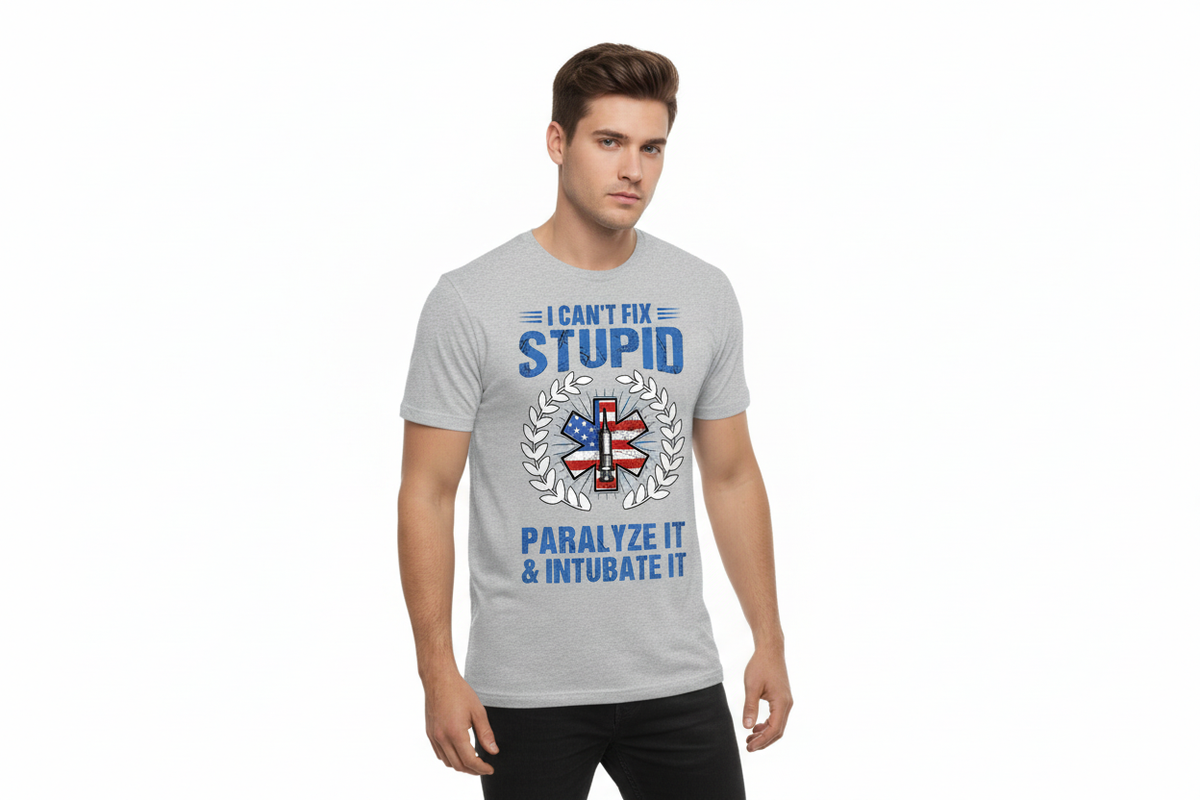 Stupid Paralyze It Tee in Sports Gray