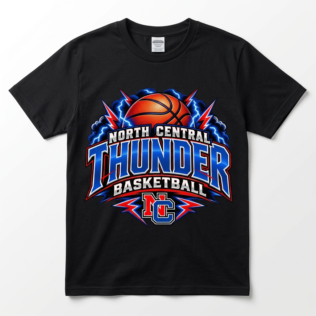 NC Thunder Basketball Tee - Black