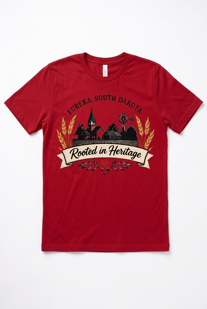 Rooted in Heritage T-Shirt - Red Flat Lay