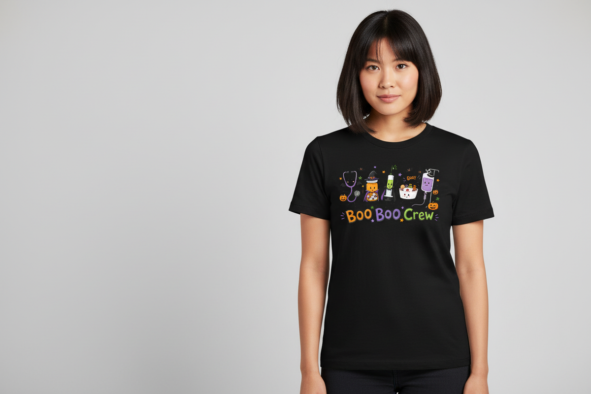 Boo Boo Crew Halloween Tee in Black