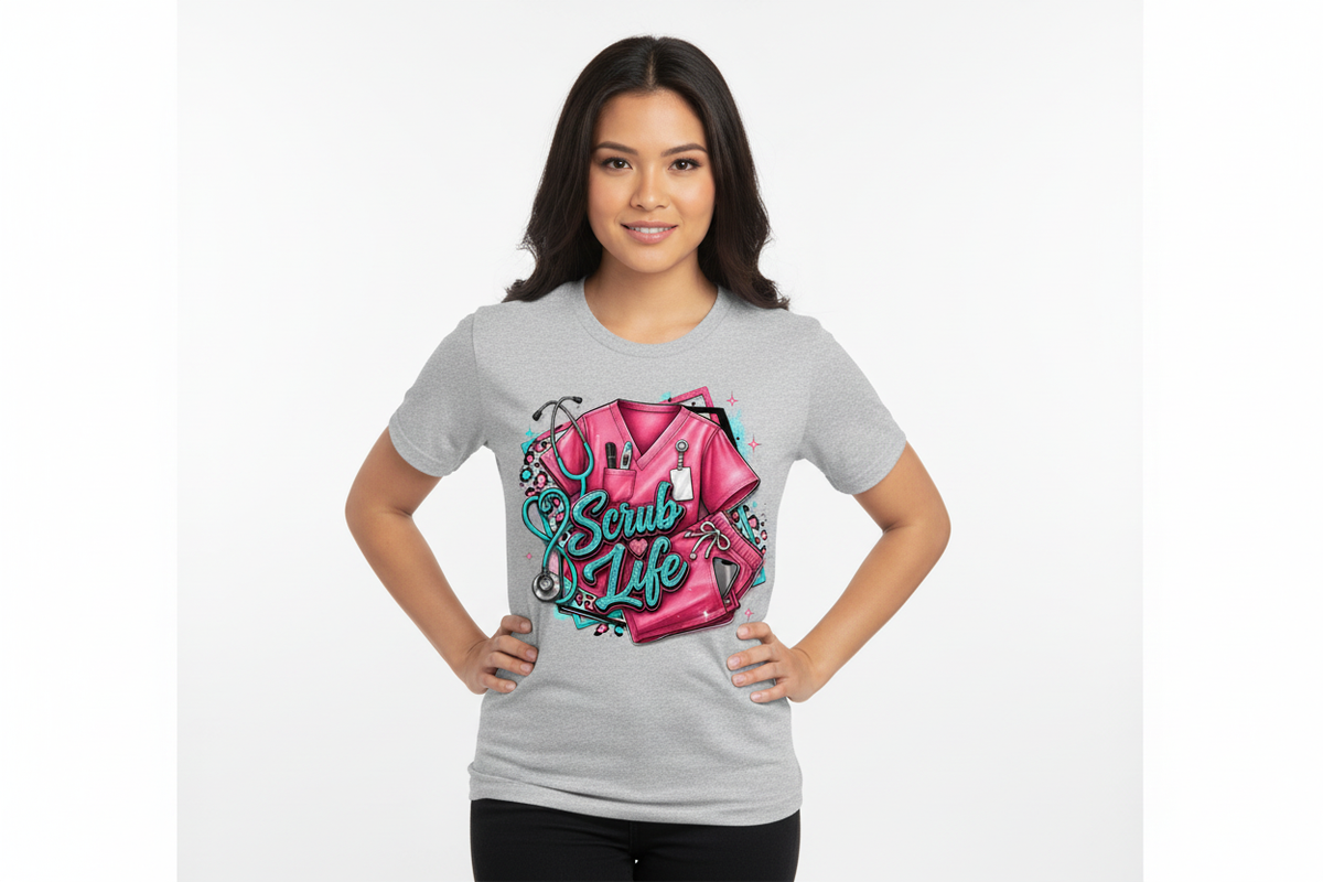 Scrub Life Tee in Iced Gray