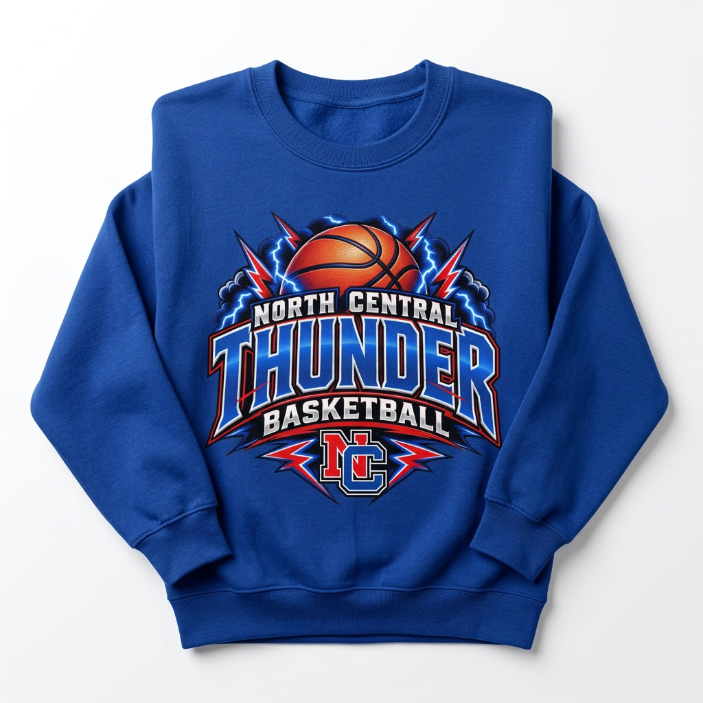 NC Thunder Basketball Crewneck - Royal Blue