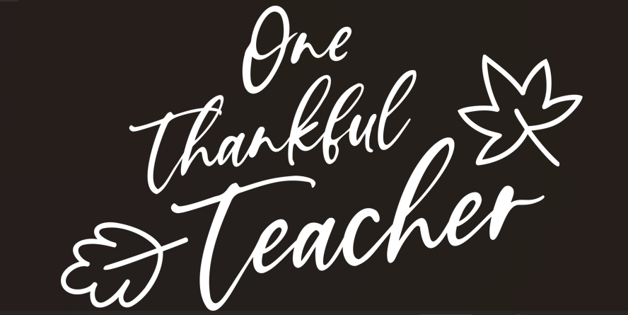 One Thankful Teacher white ink design artwork