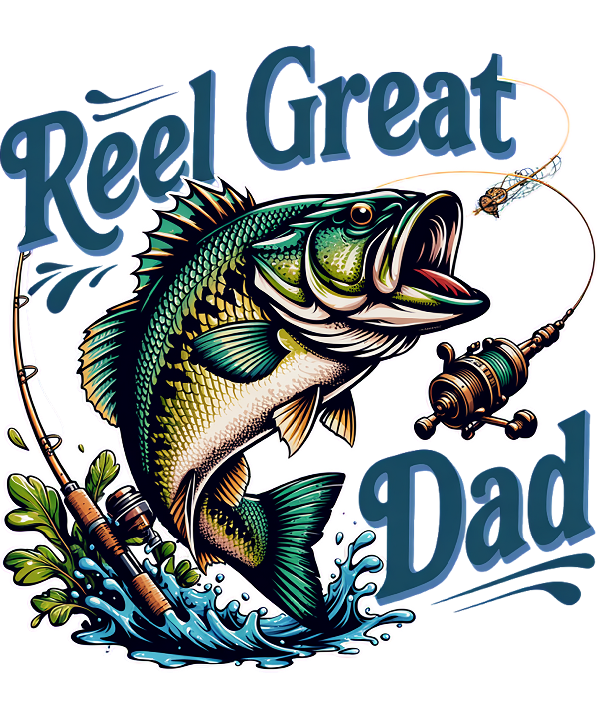Reel Great Dad fishing design artwork