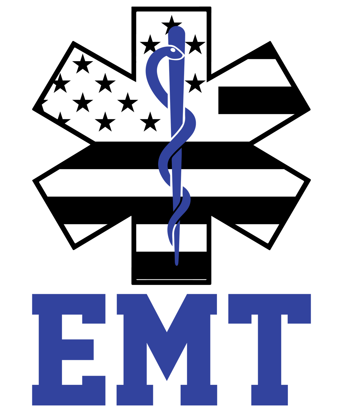 EMT Star of Life American flag design