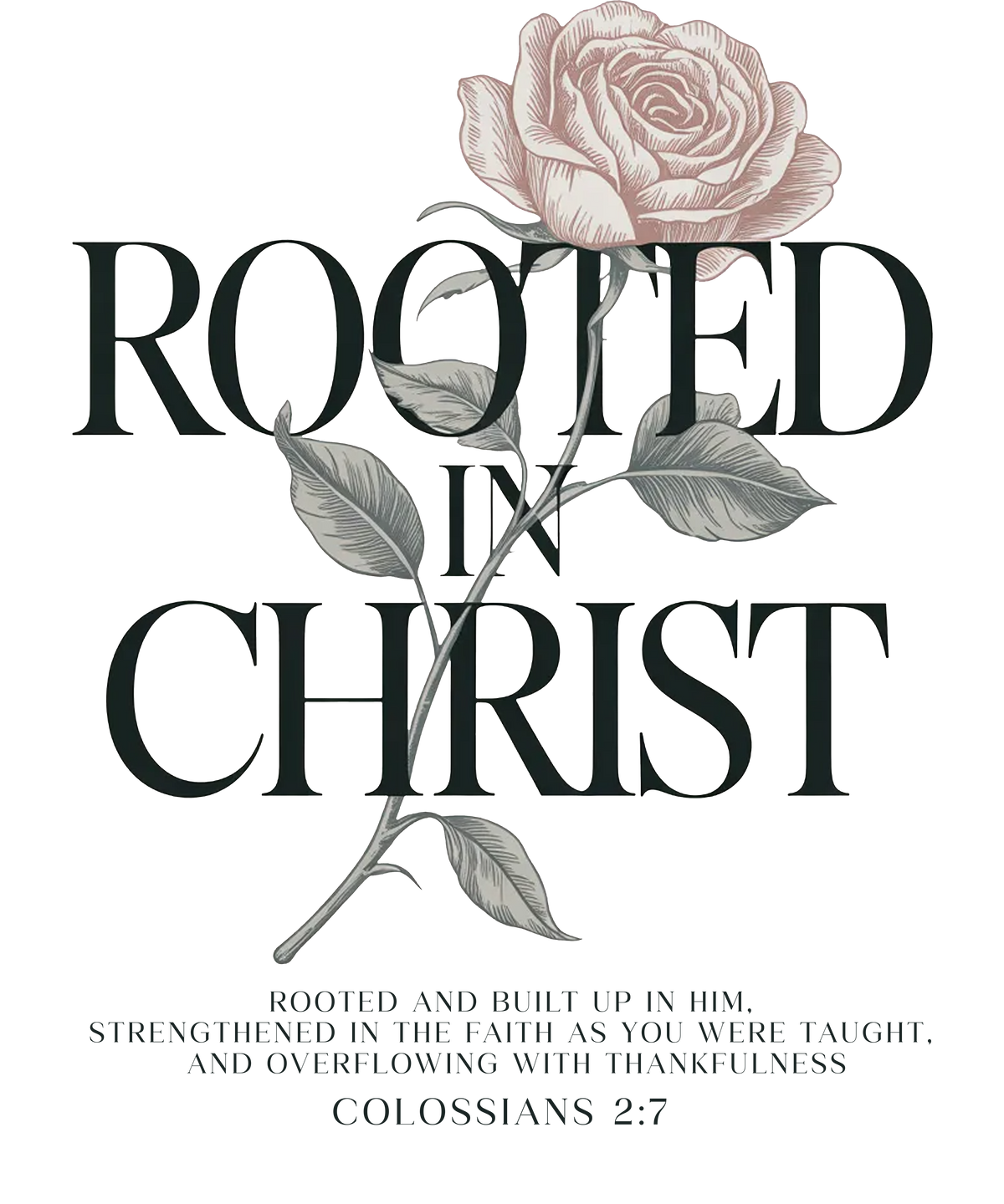 Rooted In Christ Colossians 2:7 graphic design