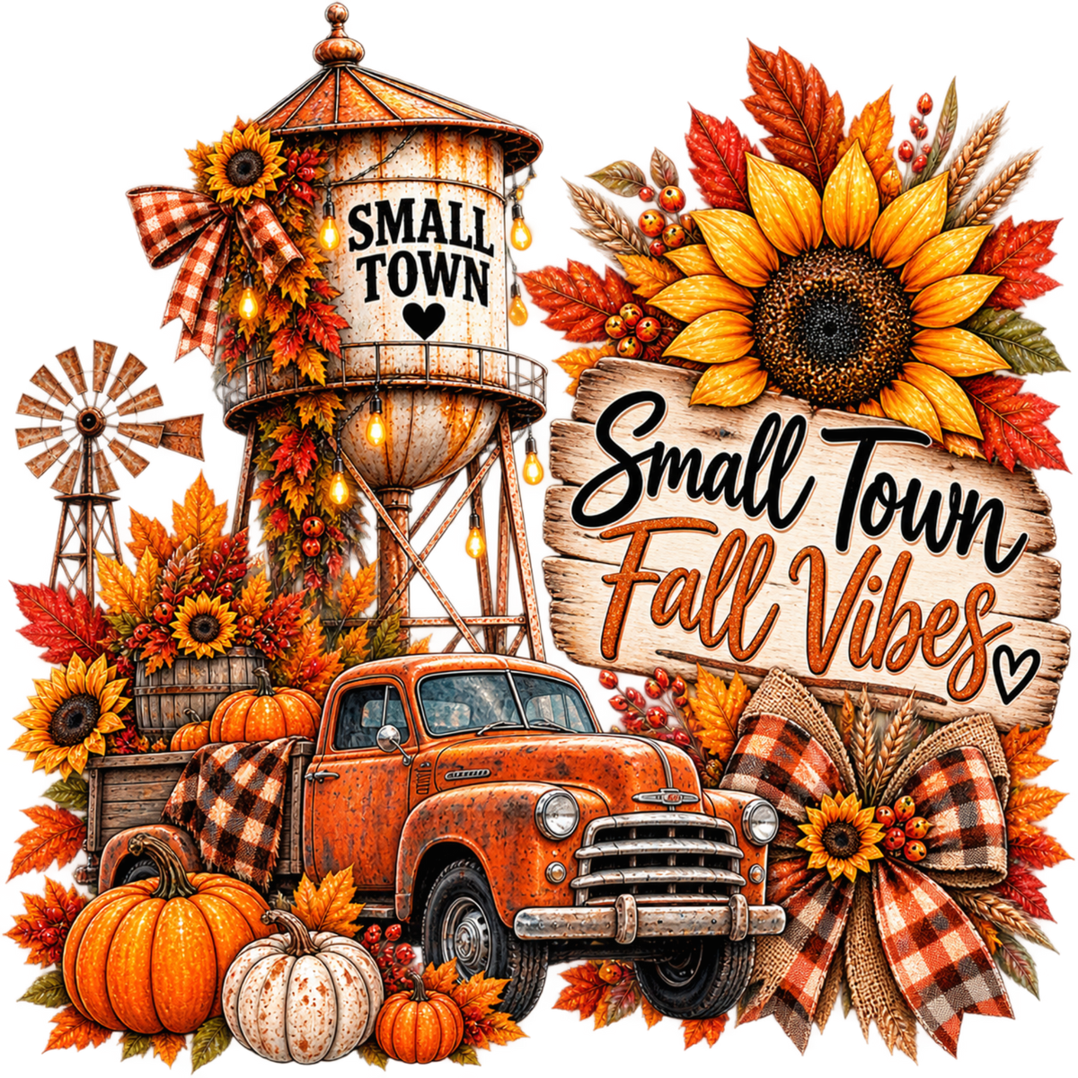 Small Town Fall Vibes graphic design