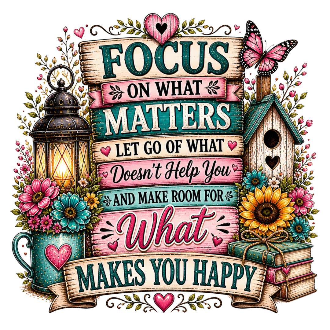 Focus on What Matters floral graphic design
