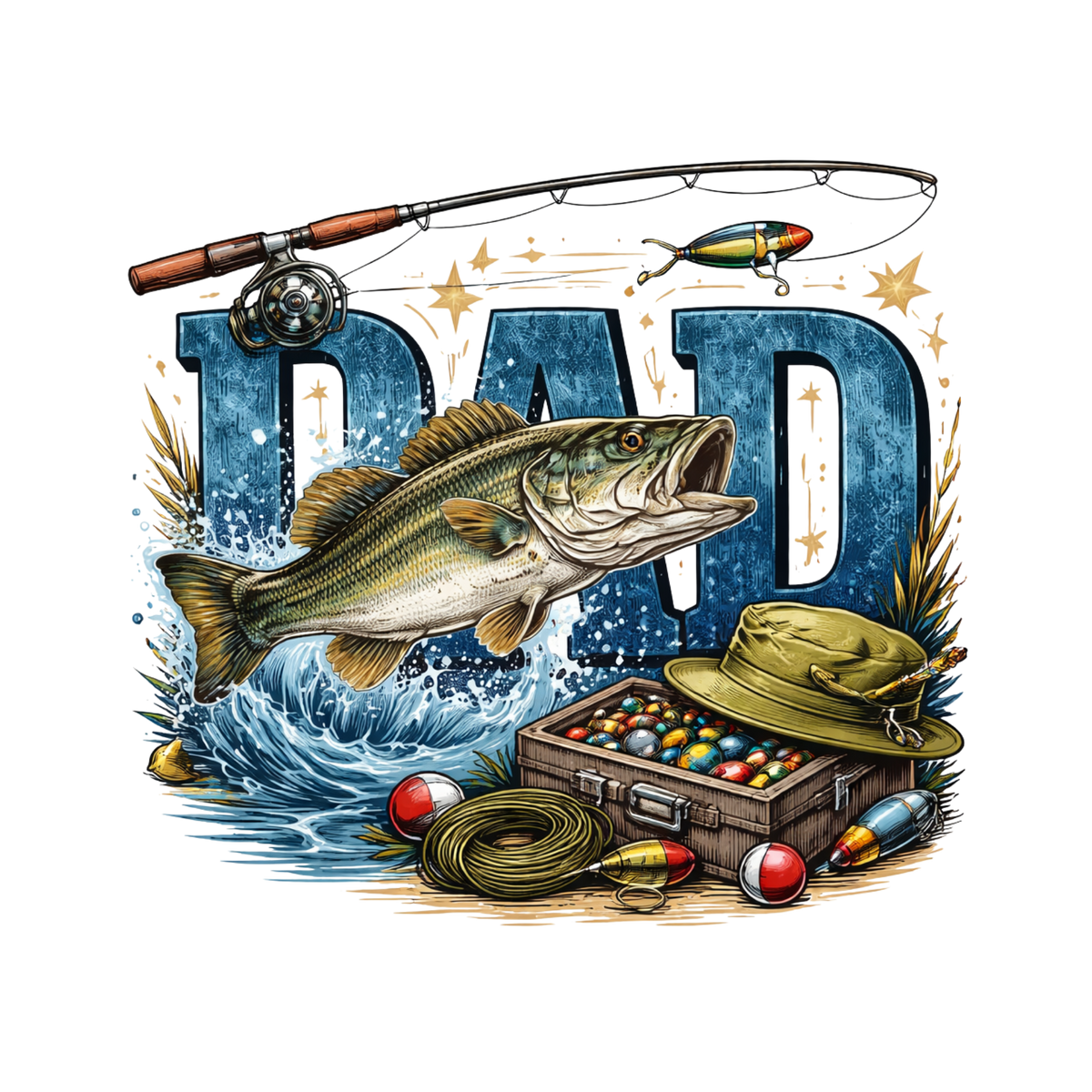 DAD fishing design artwork