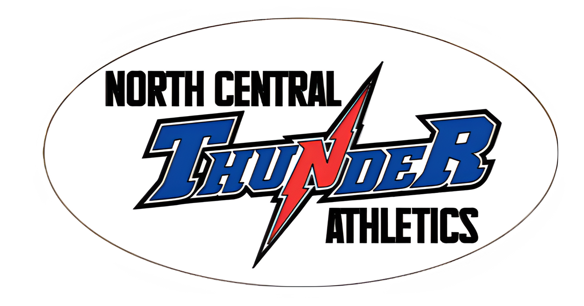 North Central Thunder Athletics oval badge design artwork