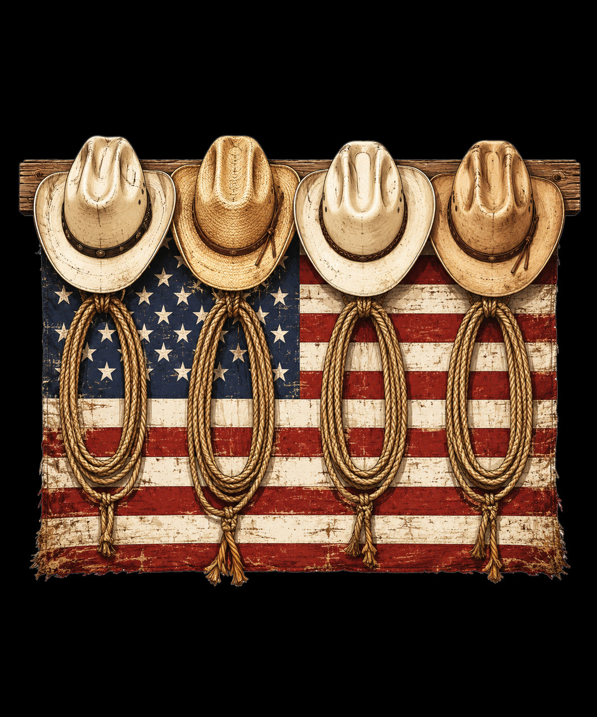 Cowboy Hats American Flag design