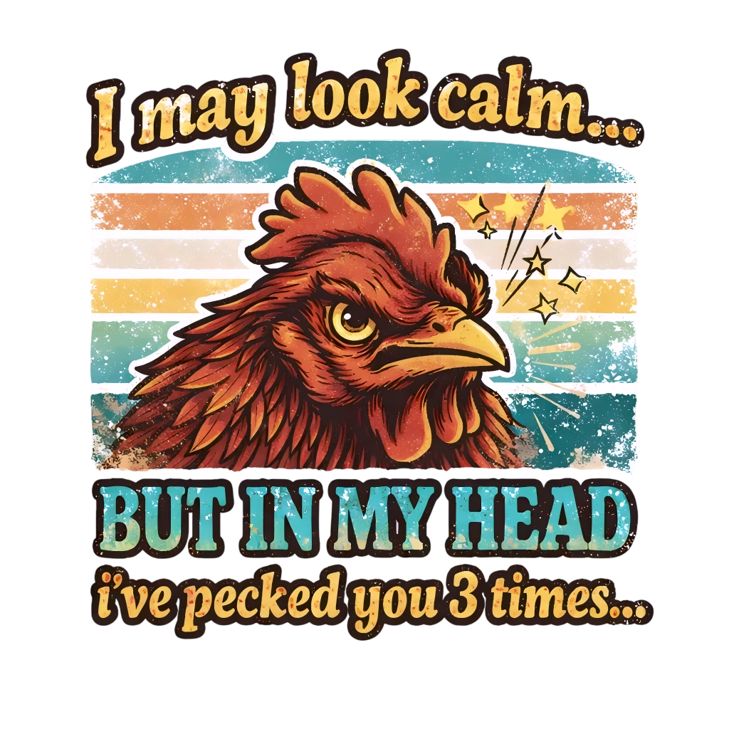 I May Look Calm But In My Head I've Pecked You 3 Times graphic design