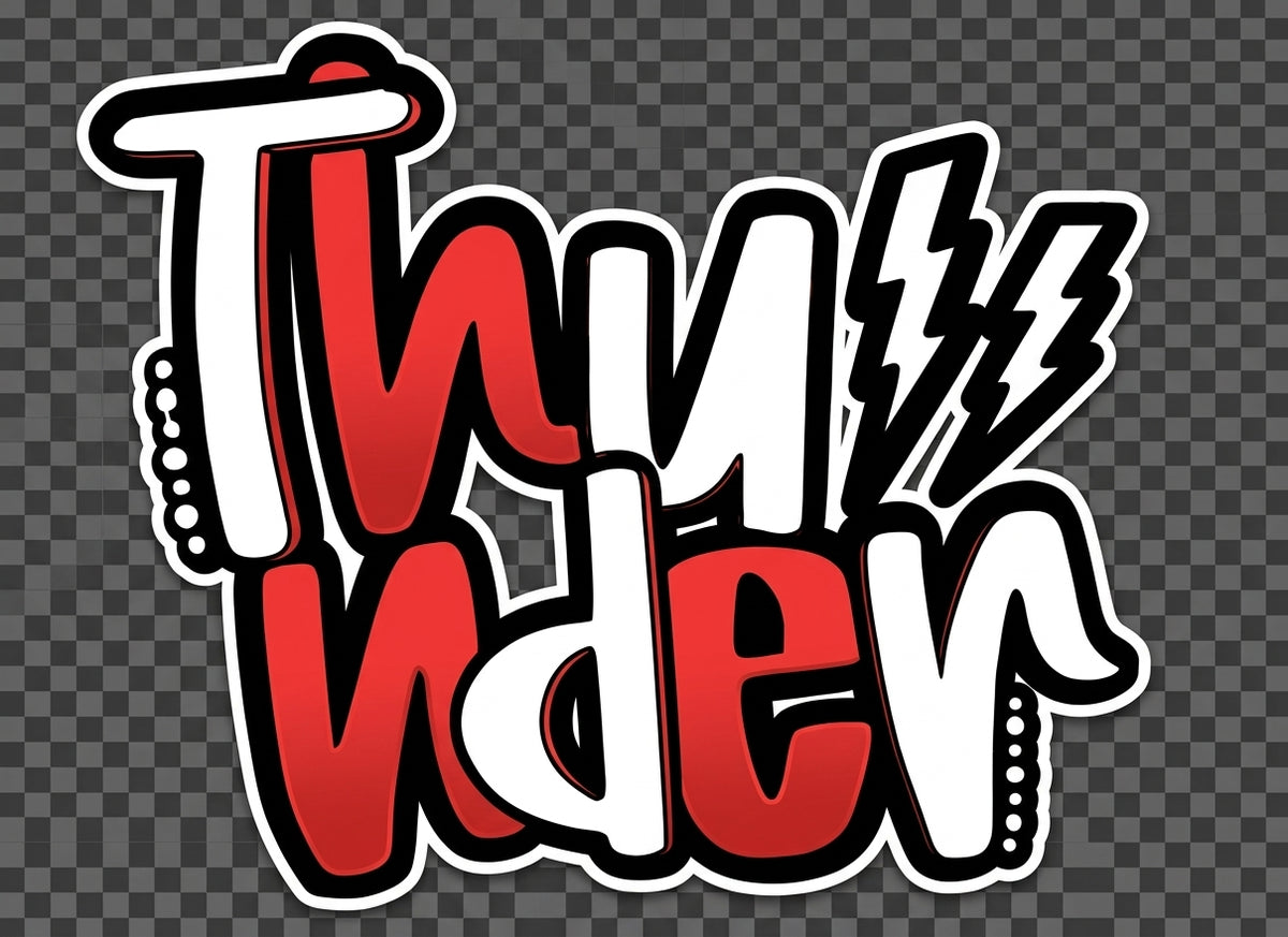 Thunder red graffiti graphic logo