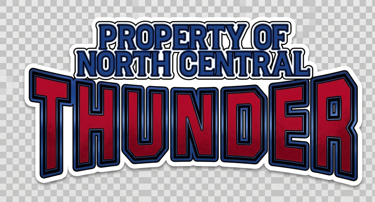 Property of North Central Thunder graphic logo