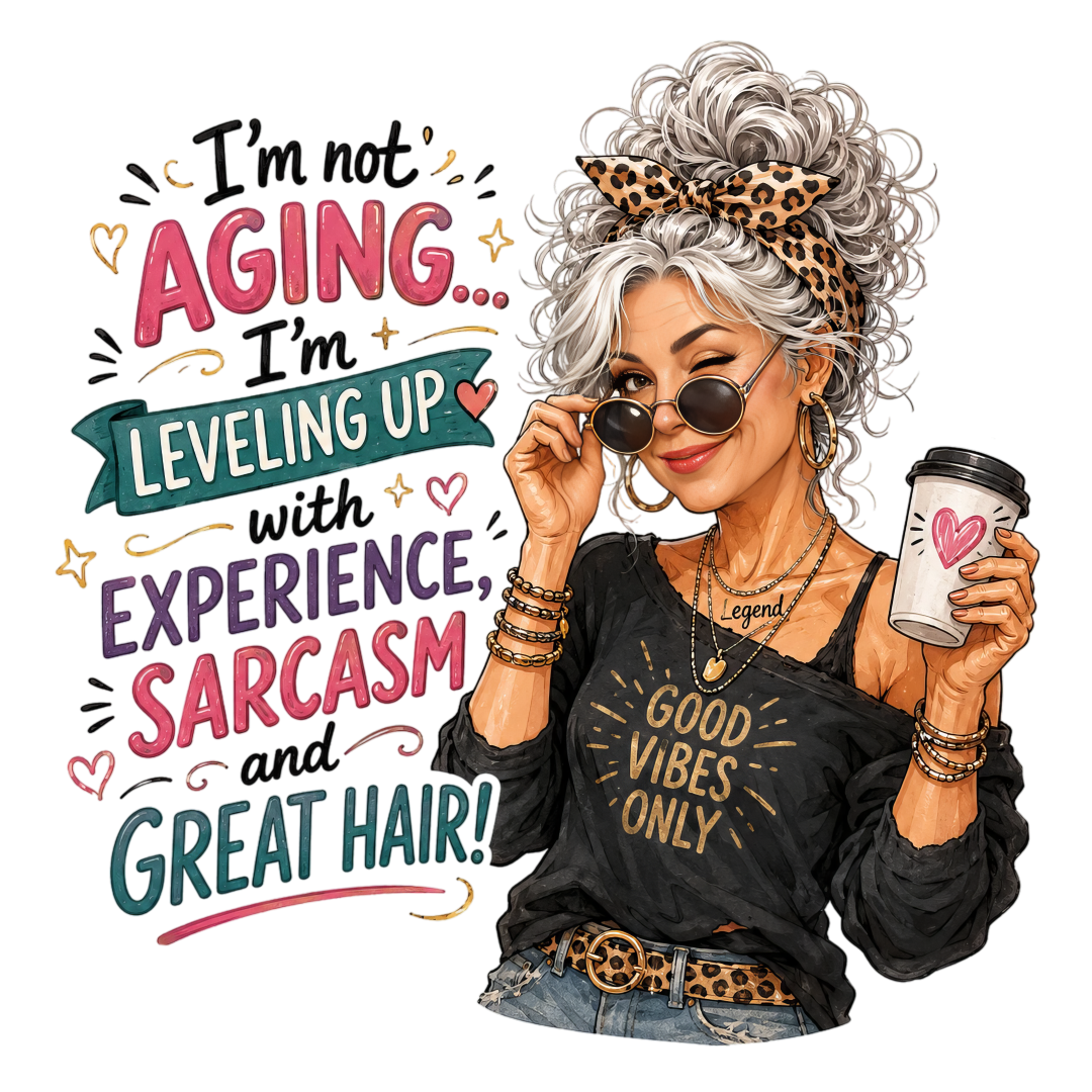 I'm Not Aging I'm Leveling Up graphic design