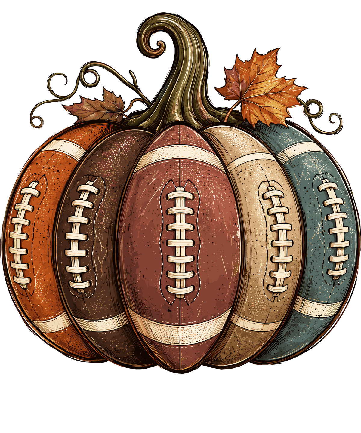Vintage Football Pumpkin graphic design