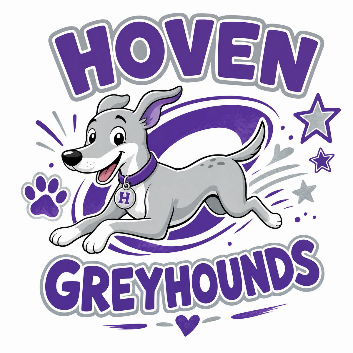 Hoven Greyhounds cartoon graphic logo