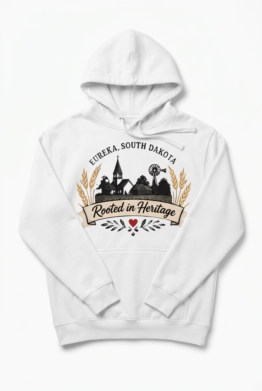Rooted in Heritage Hoodie - White Flat Lay