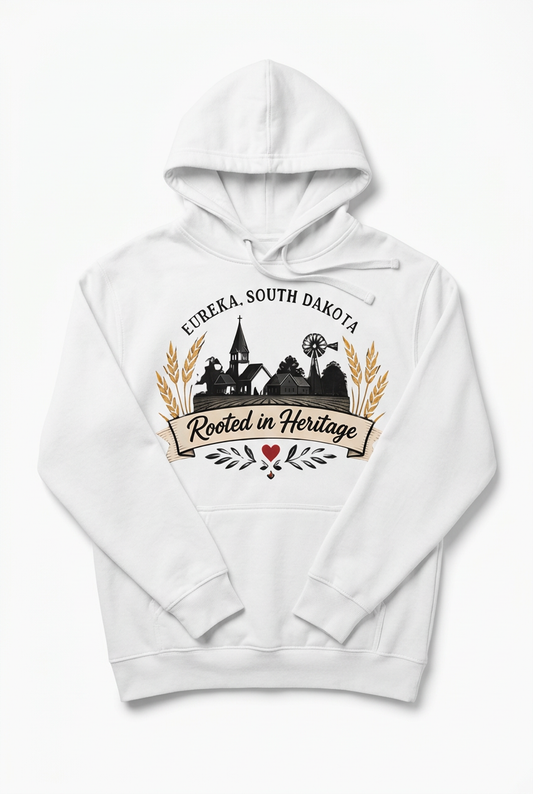 Rooted in Heritage Hoodie - White Flat Lay
