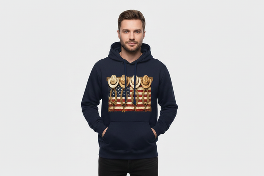 Cowboy Hats American Flag hoodie in Navy