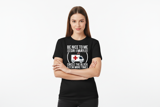Cute Ambulance EMS Tee in Black