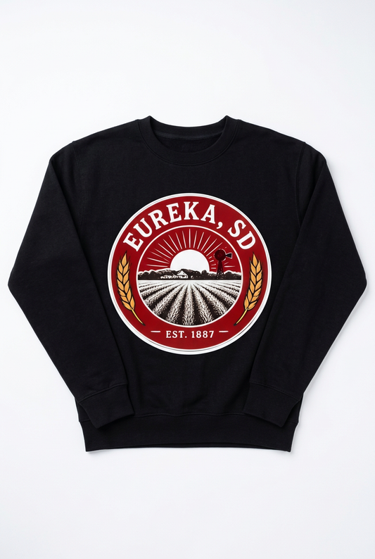 Eureka SD Est. 1887 Crewneck - Black Flat Lay