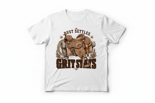 Dust Settles Grit Stays tee in White