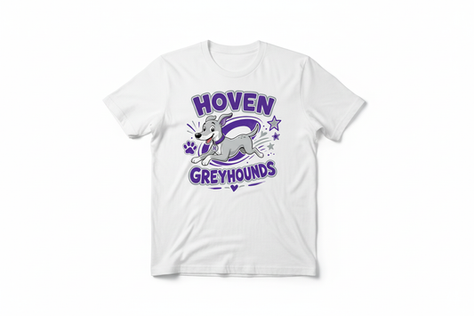 Hoven Greyhounds cartoon on white kids t-shirt