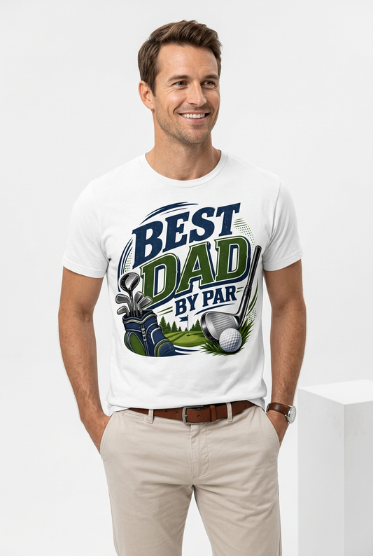 Best Dad by Par Golf Tee - White