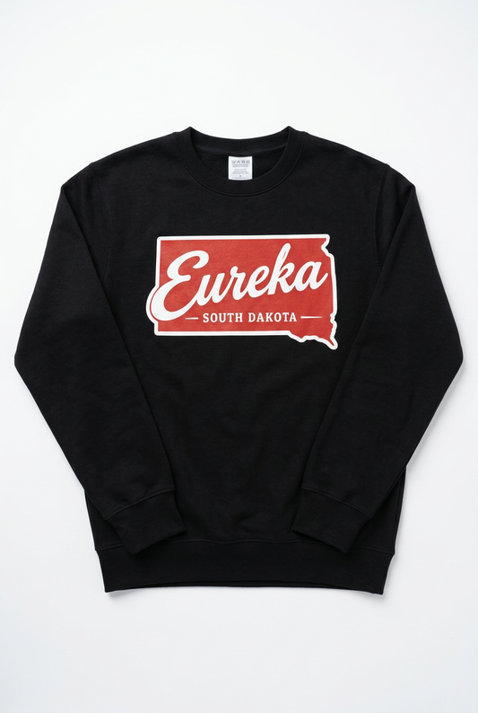 Eureka South Dakota Crewneck - Black Flat Lay