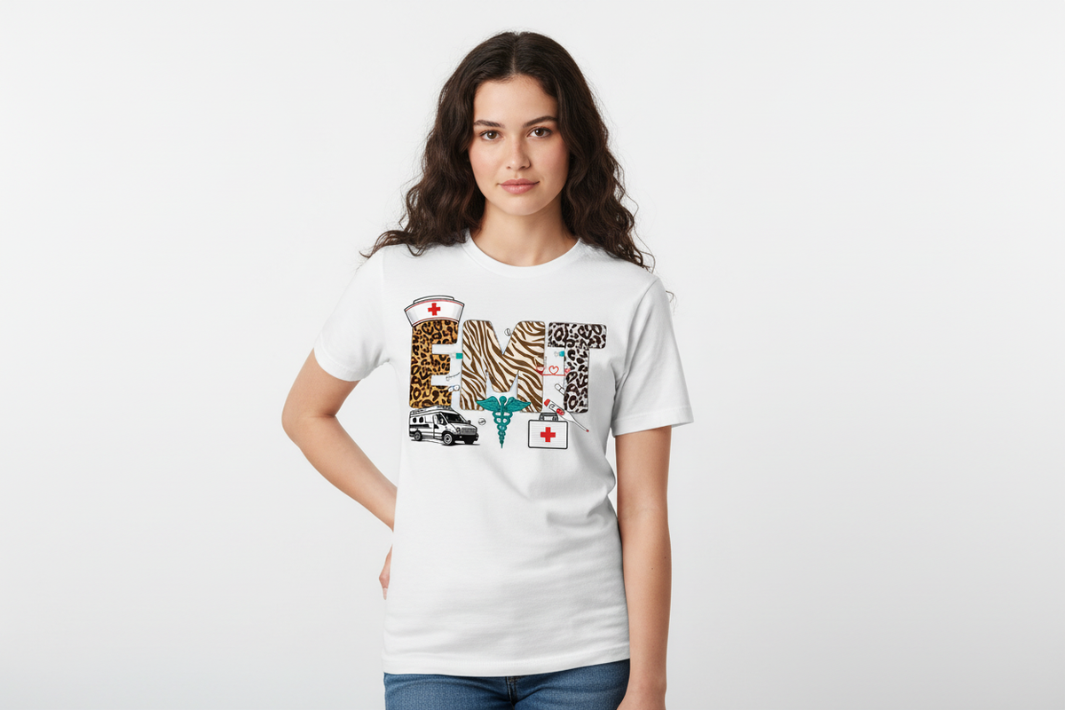 EMT Animal Print Tee in White