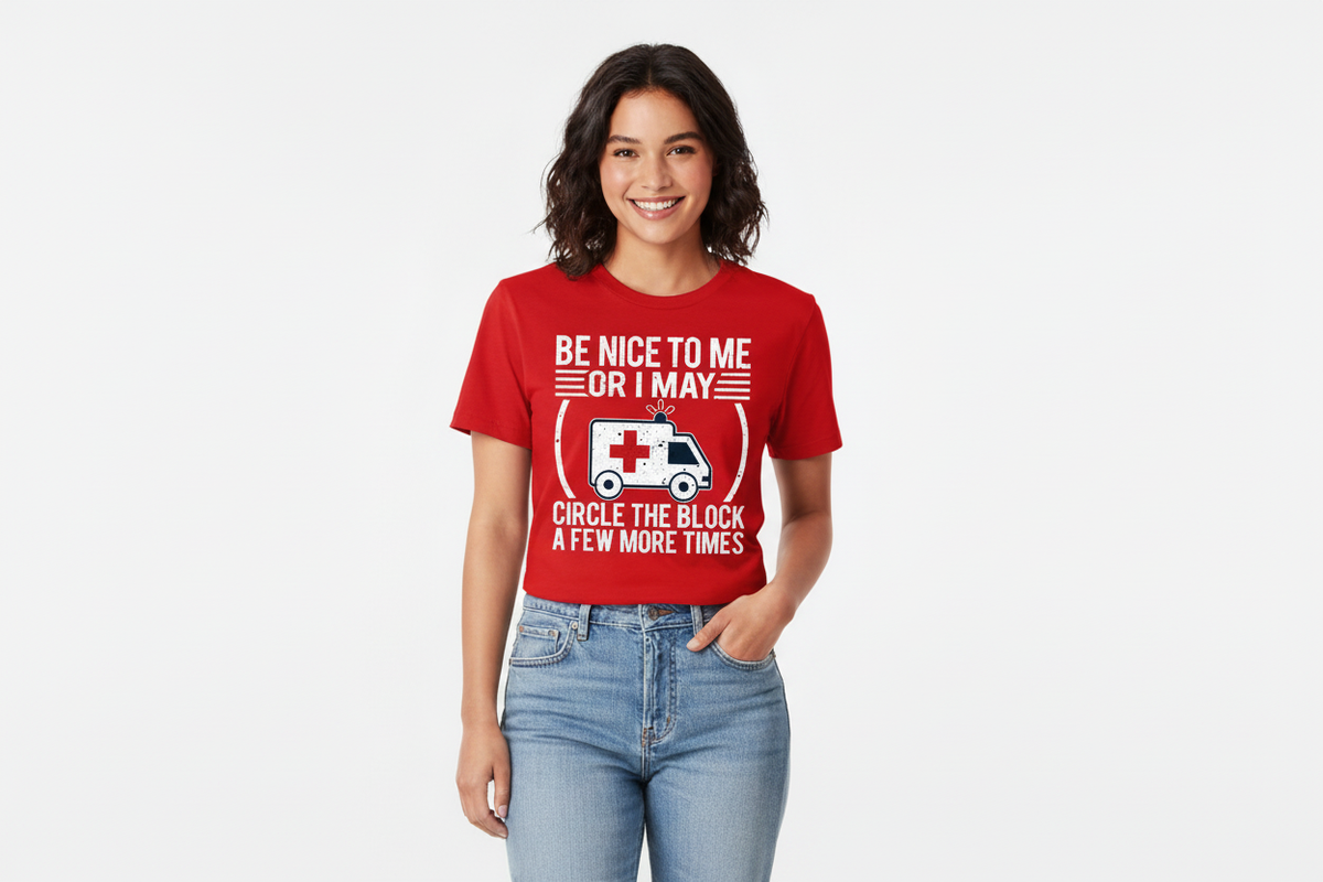 Cute Ambulance EMS Tee in Red