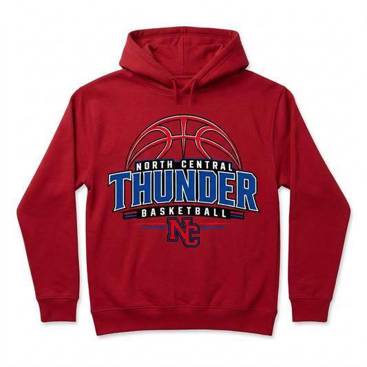 NC Thunder Basketball Hoodie Design 3 - Red