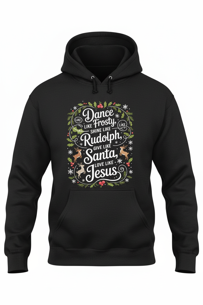 Dance Like Frosty Christmas black hoodie