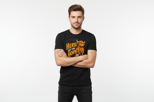 Mess With the Herd Get the Horns tee in Black