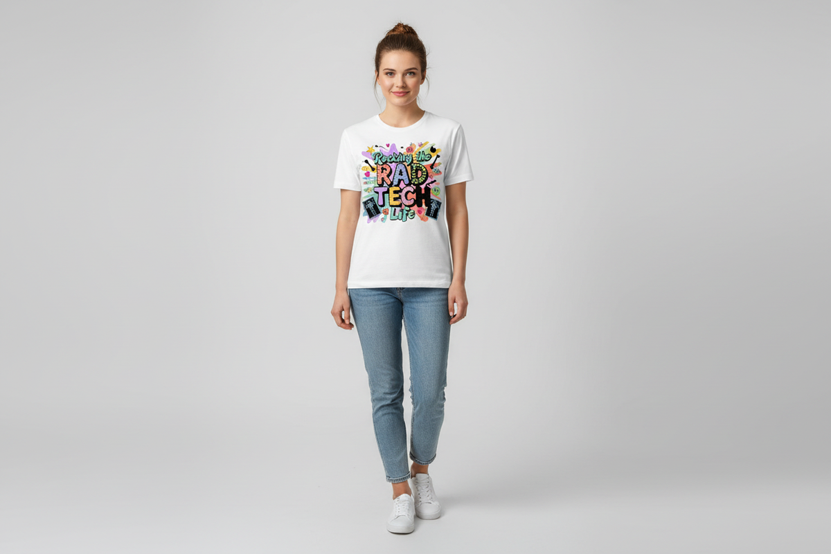 Rocking the Rad Tech Life Tee in White