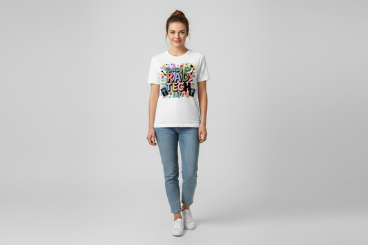 Rocking the Rad Tech Life Tee in White
