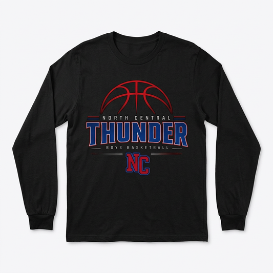 NC Thunder Boys Basketball Long Sleeve Design 2 - Black